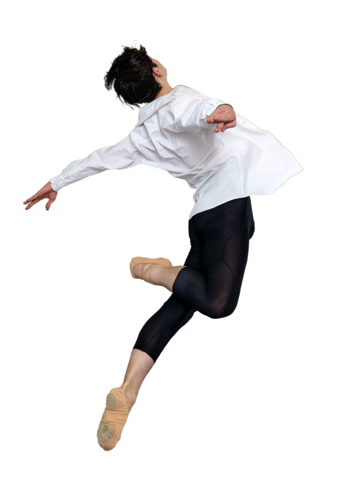 Dancer jumping in a stylistic way